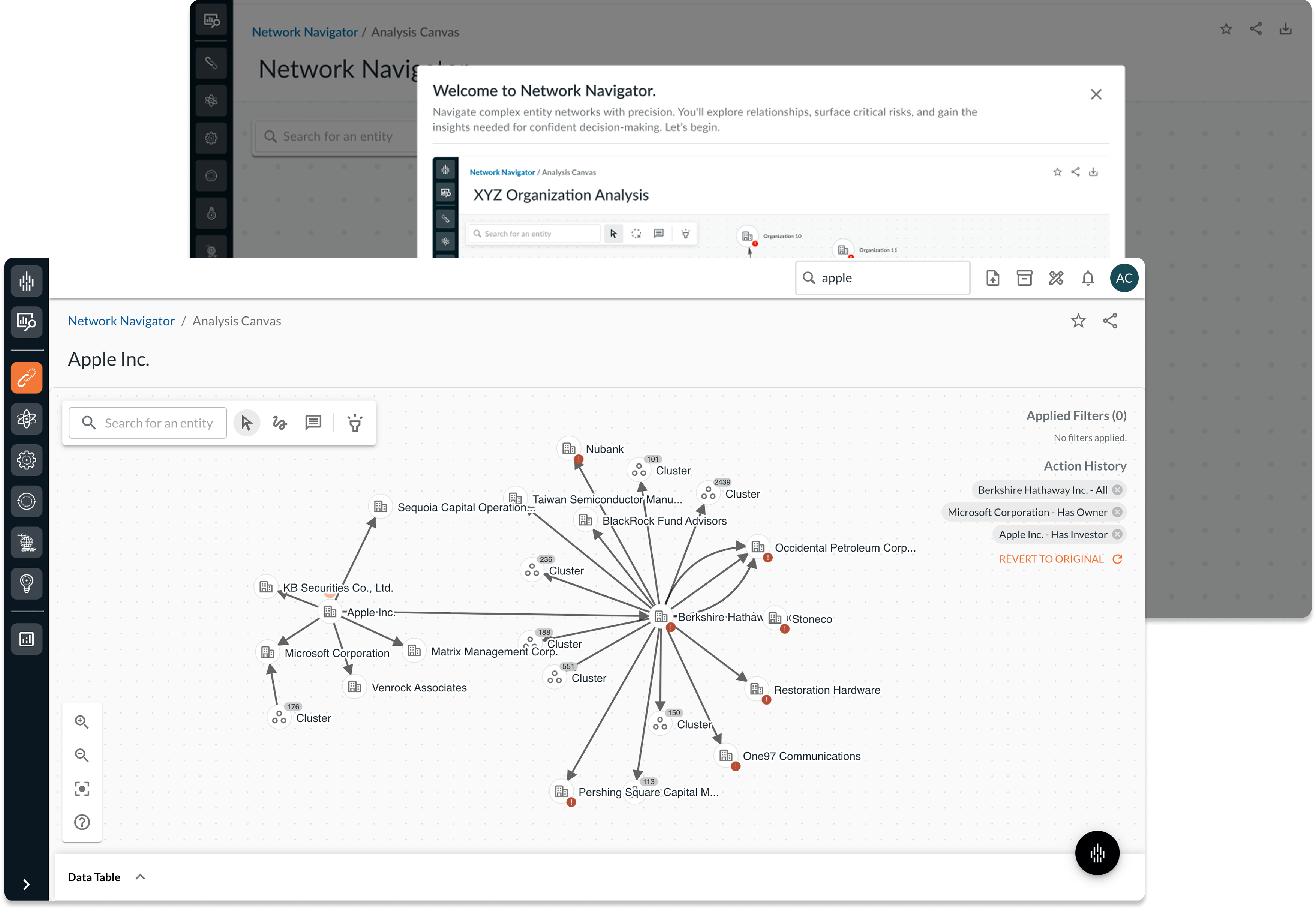 Network Navigator supply chain graph visualization